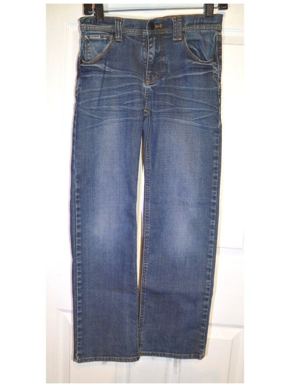 Empyre Slim Creased Front Worn Women's Stretch Blue Jeans Size W26 Slim-Youth
